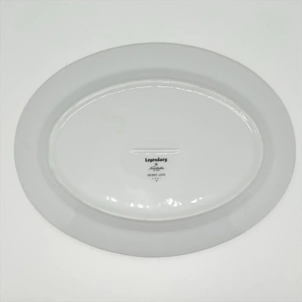 Vintage Legendary By Noritake Oval Serving Plate Secret Love Floral Print
